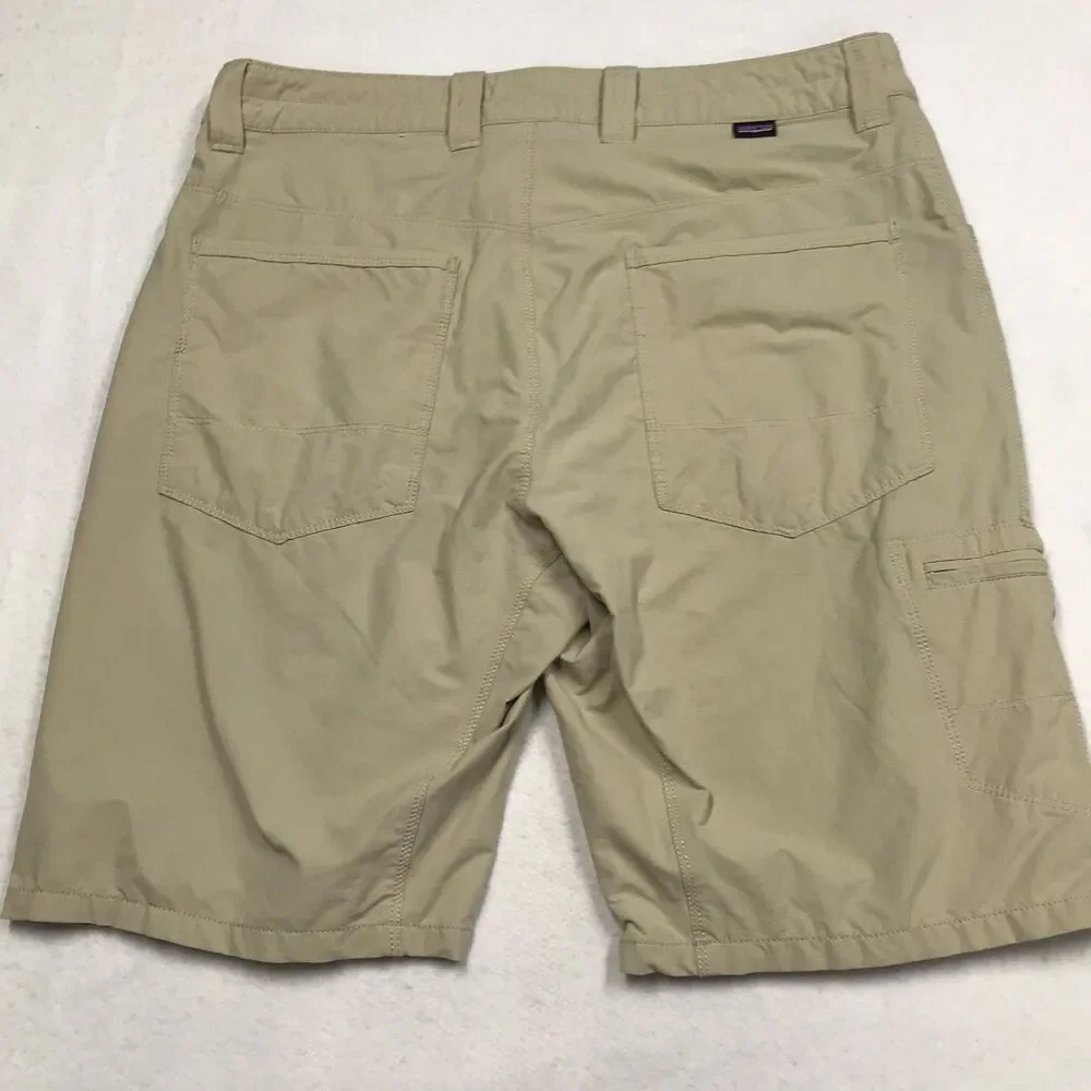 PATAGONIA Quandary Shorts Men 33W Tan Outdoor Hiking Lightweight Nylon Stretch